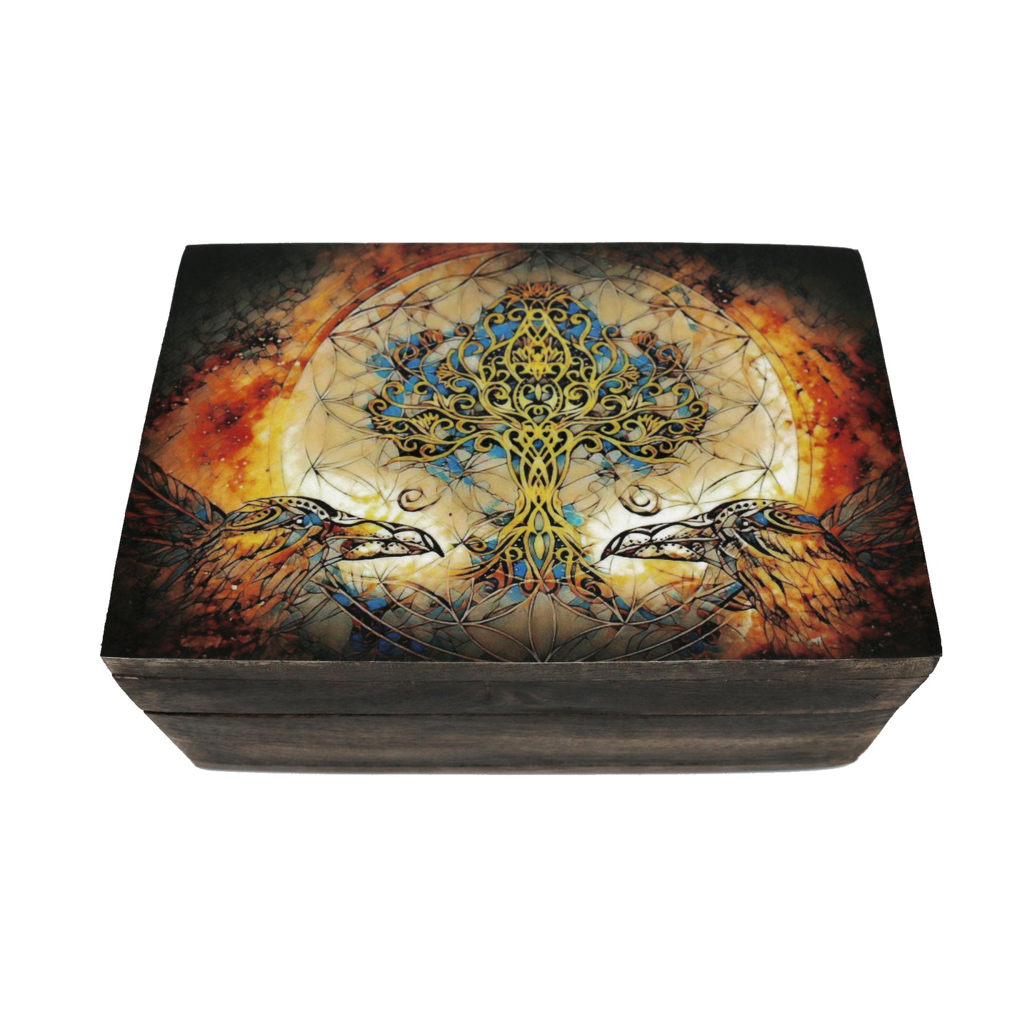 Tree of Life, Brown Wooden Storage Box (4" x 6")