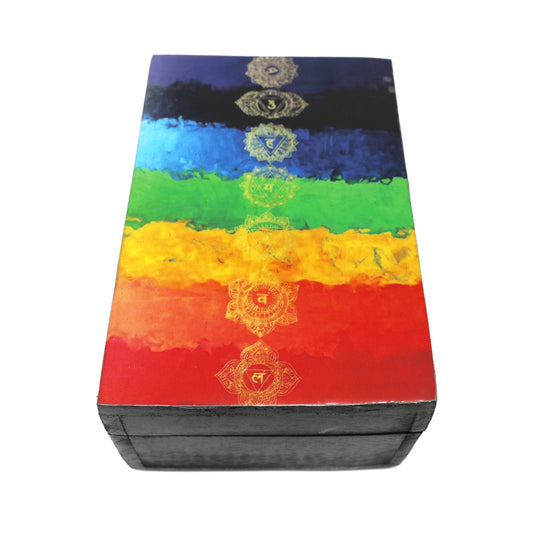 7 Chakras Wooden Storage Box (4" x 6")