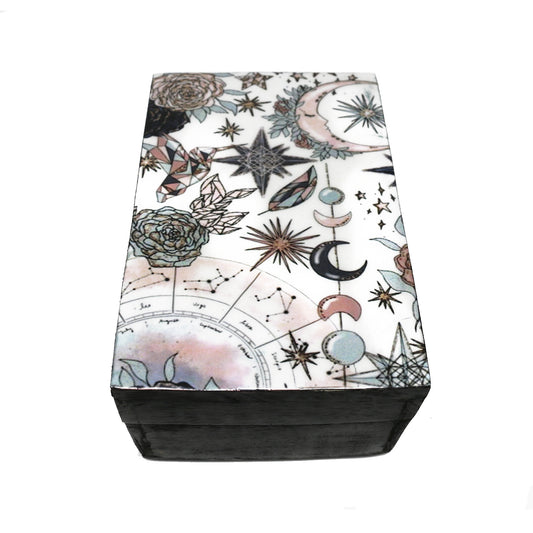 Celestial Pink, Black Wooden Storage Box (4" x 6")