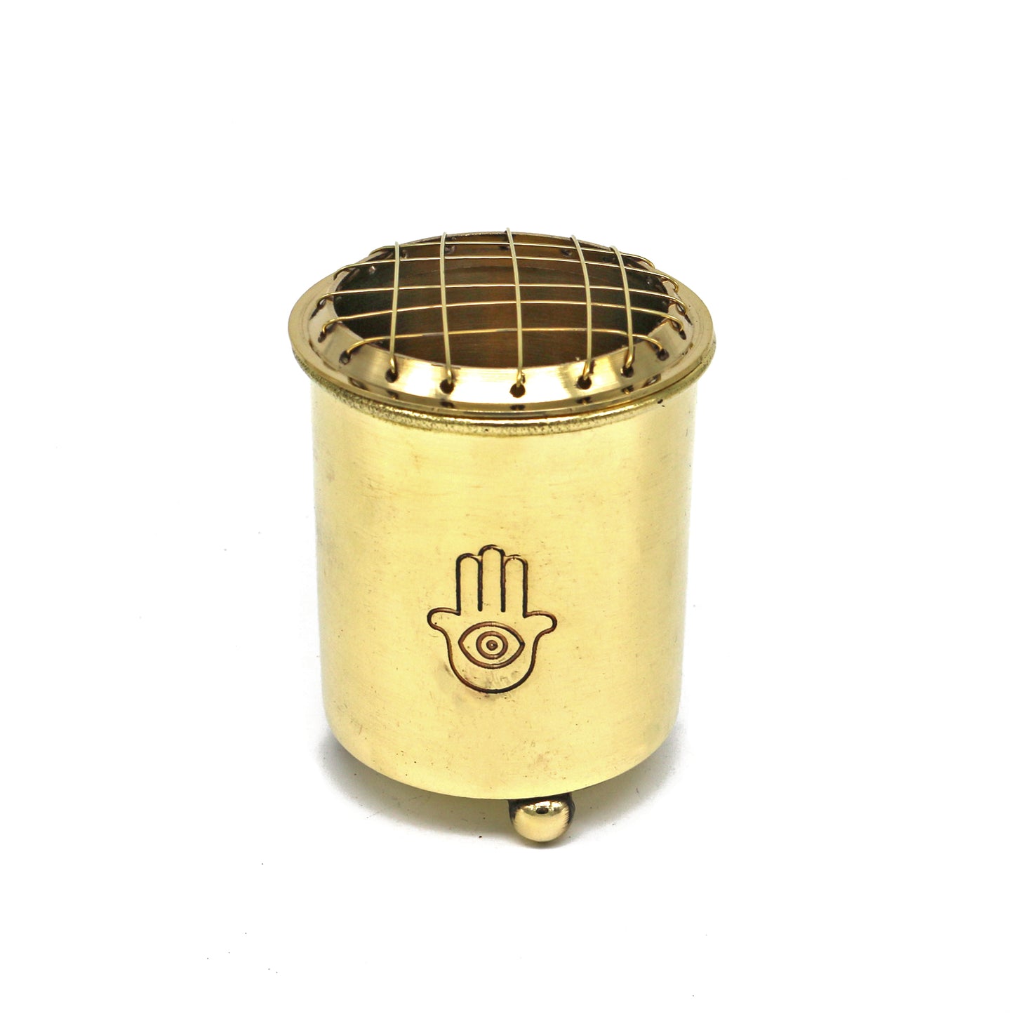 Hamsa Hand Brass Burner with Mesh