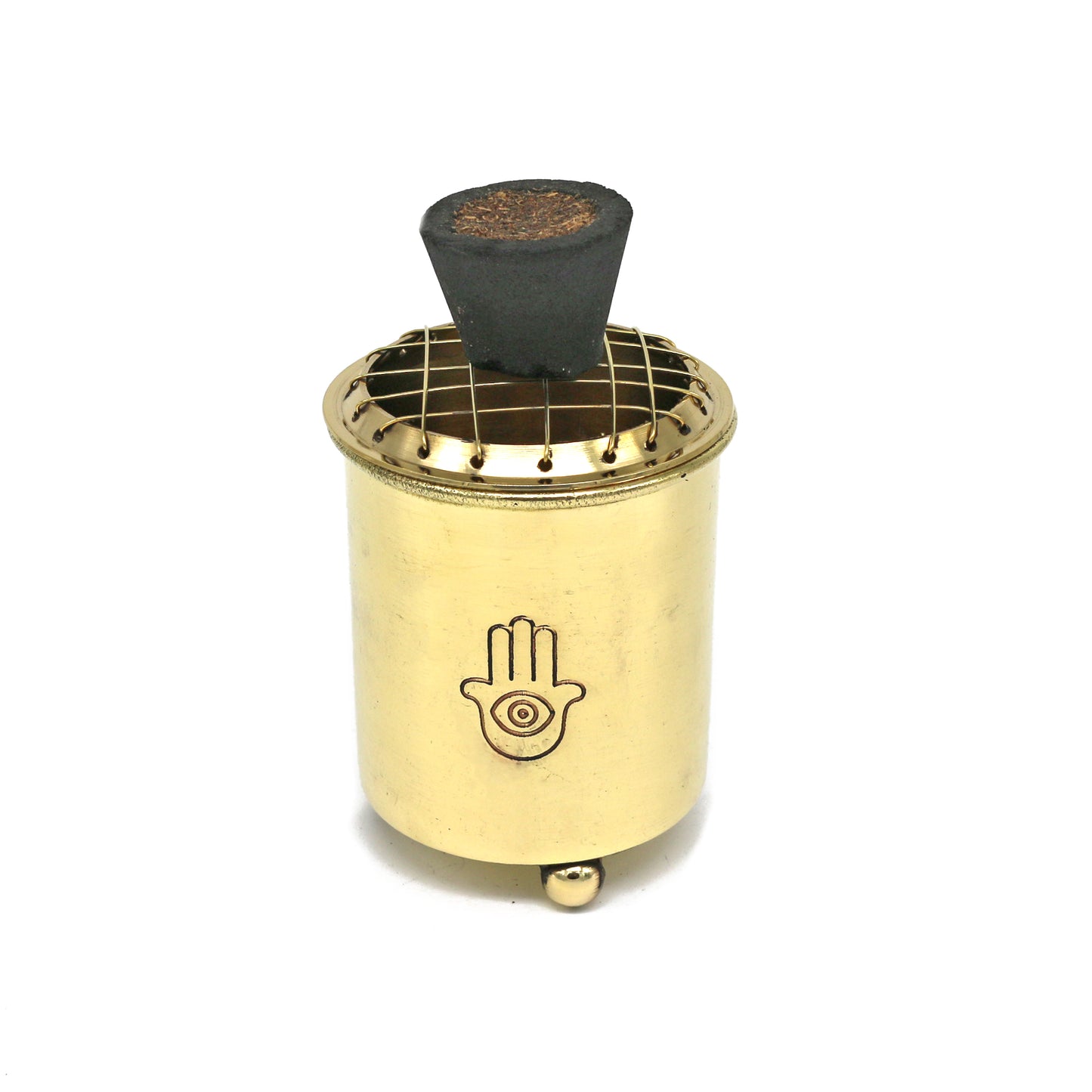 Hamsa Hand Brass Burner with Mesh