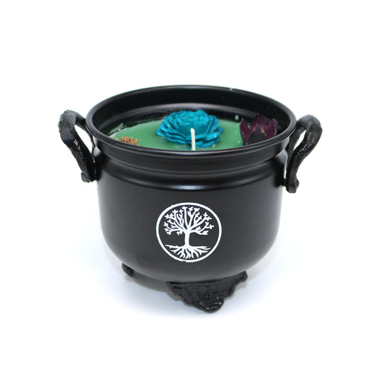 Amber Patchouli Tree of Life Cauldron Candle (11.5 OZ)