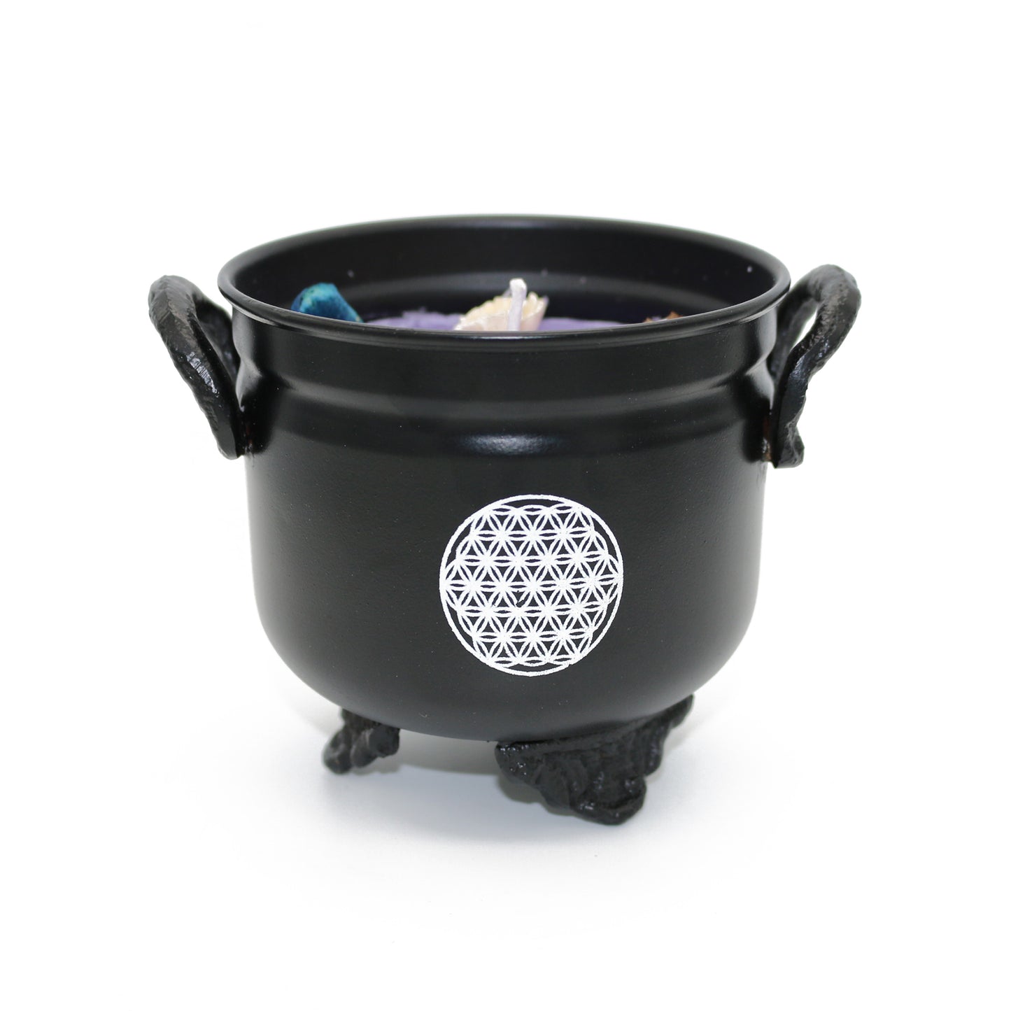 Lavender Flower of Life Cauldron Candle (11.5 OZ)