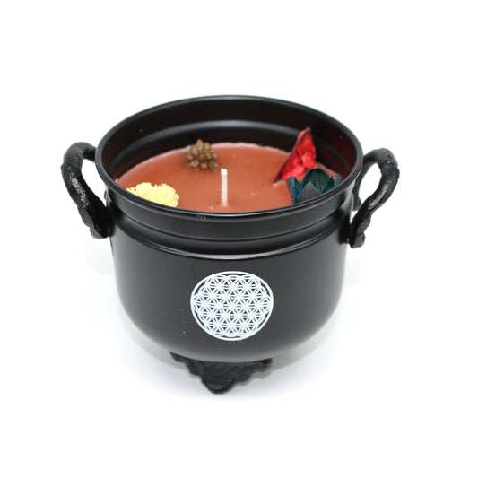 Palo Santo Flower of Life Cauldron Candle (11.5 OZ)