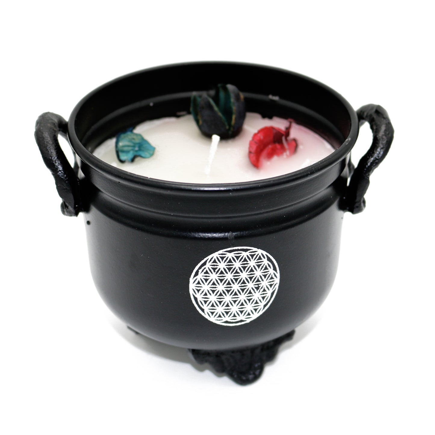 White Sage Flower of Life Cauldron Candle (11.5 OZ)