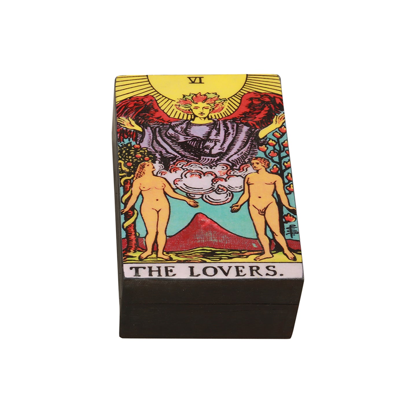 The Lovers Tarot Card Wooden Box (4" x 6")