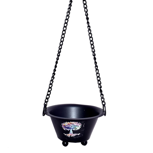 7 Chakras Metal Hanging Burner Bowl