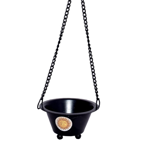 Bohemian Sun & Moon Metal Hanging Burner Bowl