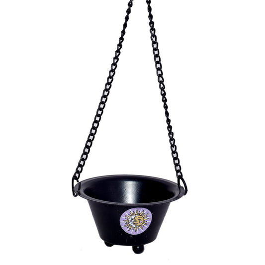 Sun & Moon Metal Hanging Burner Bowl