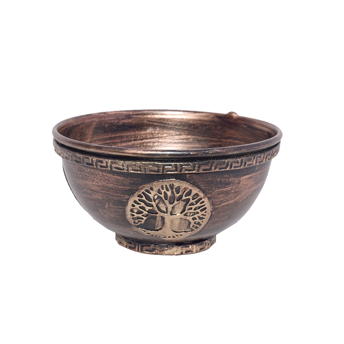 Tree of Life Antique Metal Smudge Bowl