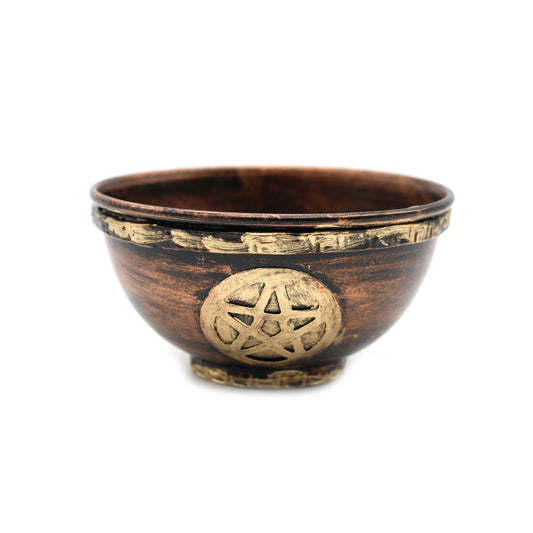 Pentacle Antique Metal Smudge Bowl