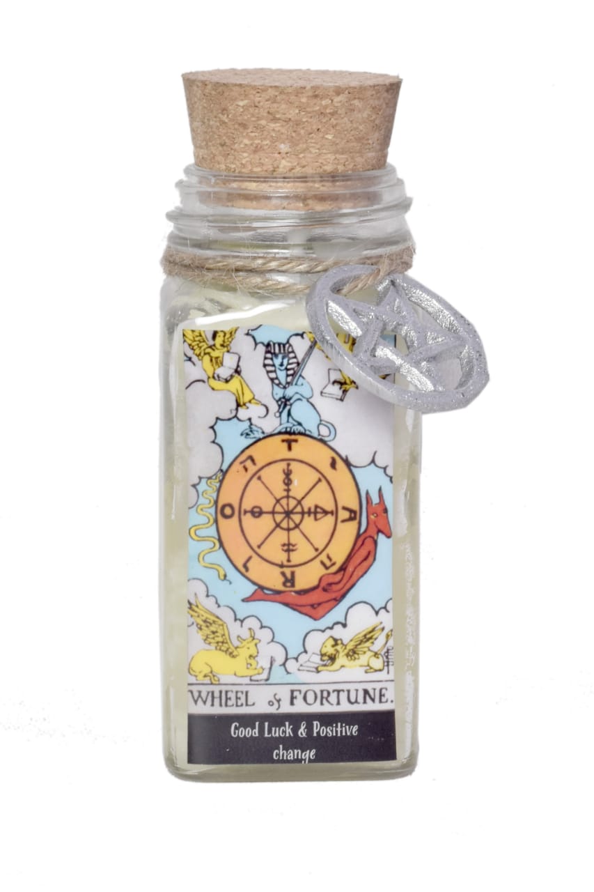 Wheel of Fortune Tarot Card Smudge Candle (6 OZ)