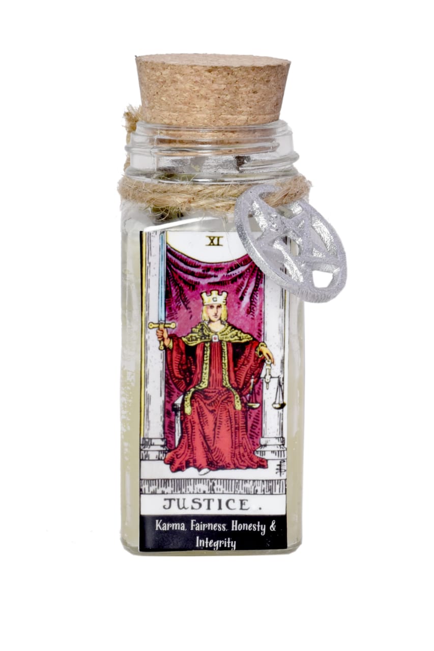 Justice Tarot Card Smudge Candle (6 OZ)