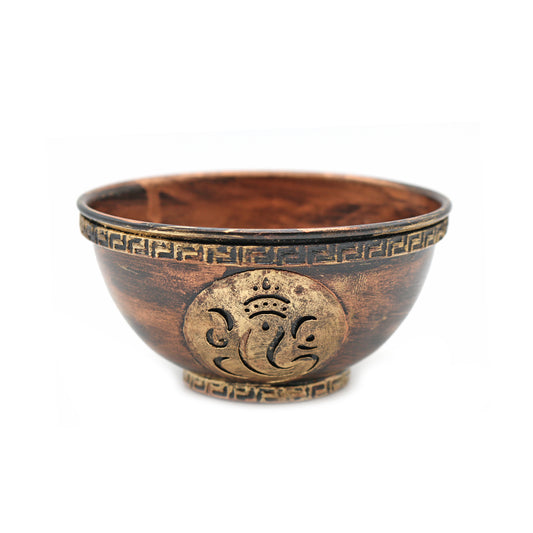 Ganesha Antique Metal Smudge Bowl