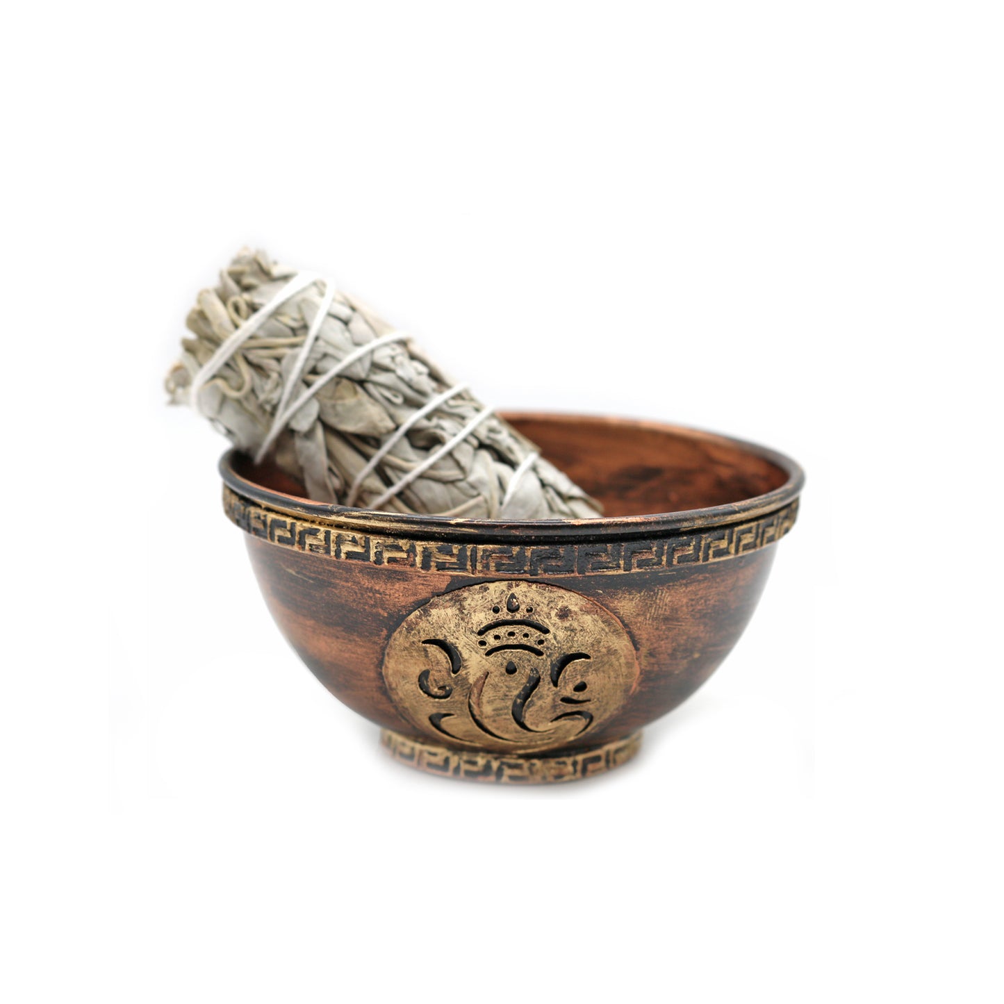 Ganesha Antique Metal Smudge Bowl