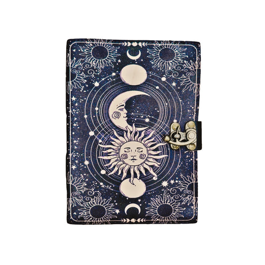 Celestial Bond Blank Genuine Leather Journal