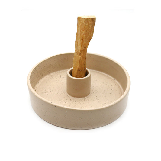 Beige Ceramic Palo Santo Burner