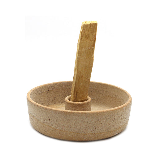 Beige Textured Ceramic Palo Santo Burner