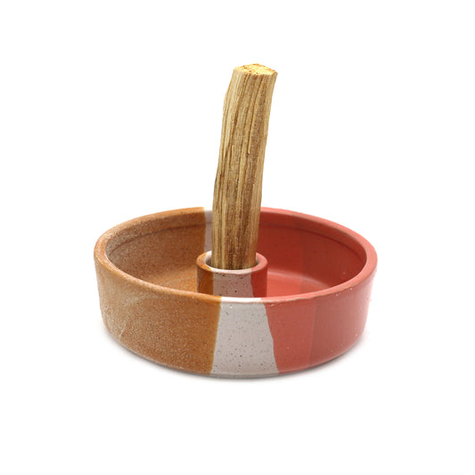 Rose & Beige Textured Ceramic Palo Santo Burner