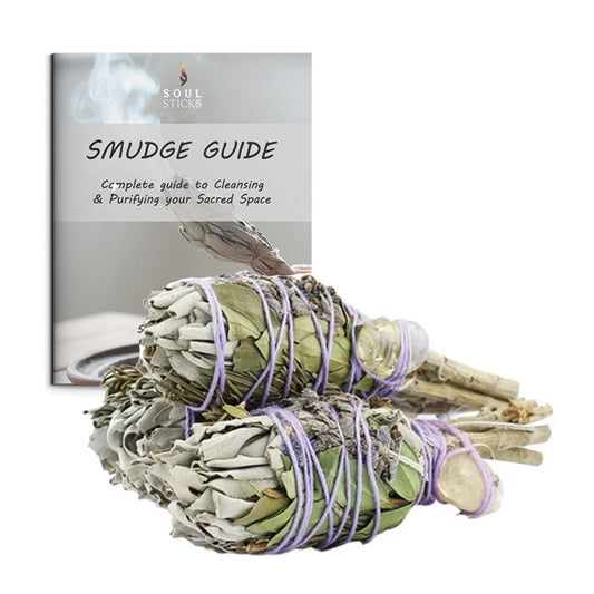 Mitron, Rosemary, Citrine & White Sage Torch Smudge Sticks with Smudge Guide (3 PK)