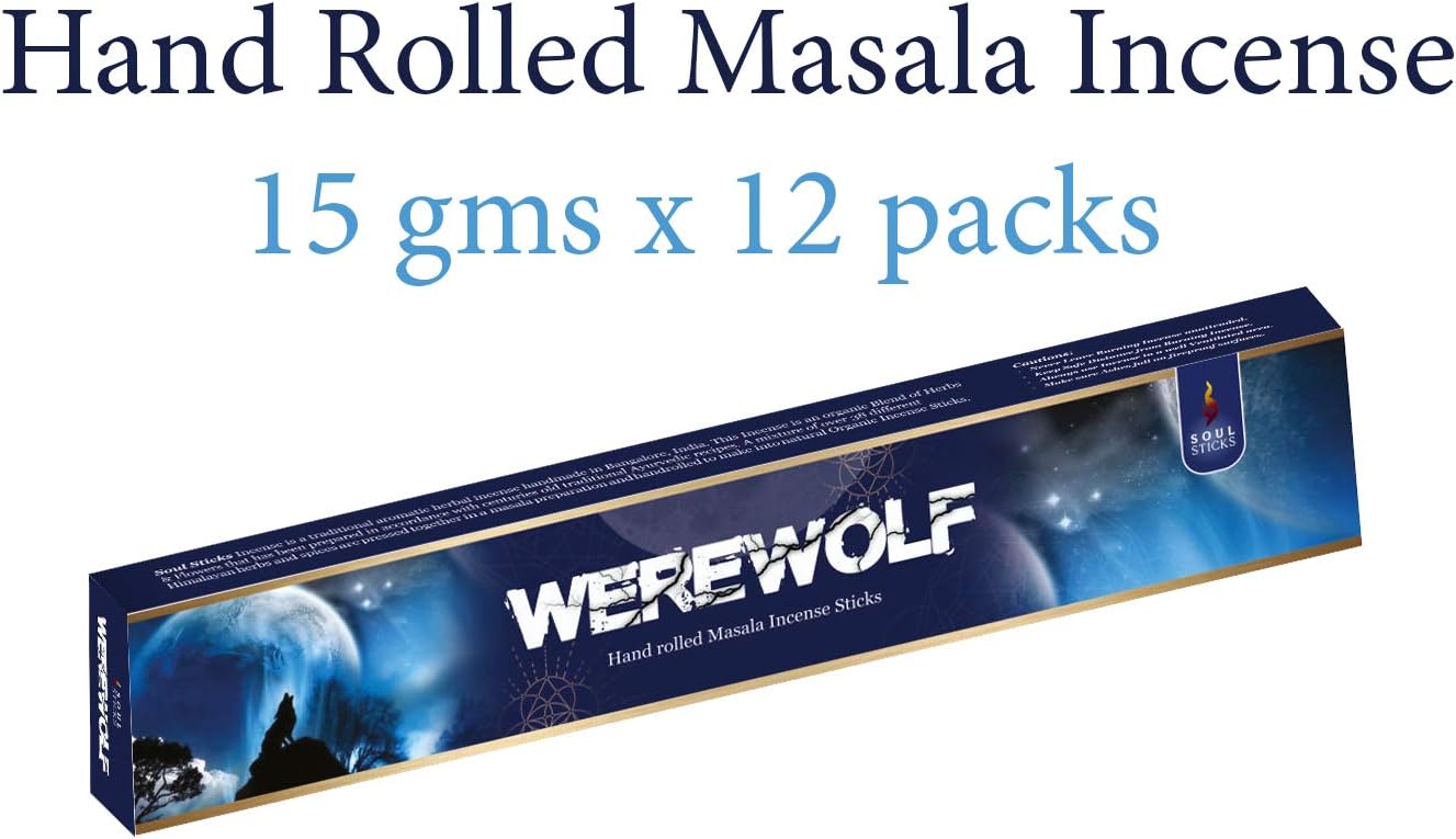 Soul Sticks, 15 G Werewolf Natural Masala Incense Sticks (12 PK BOX)