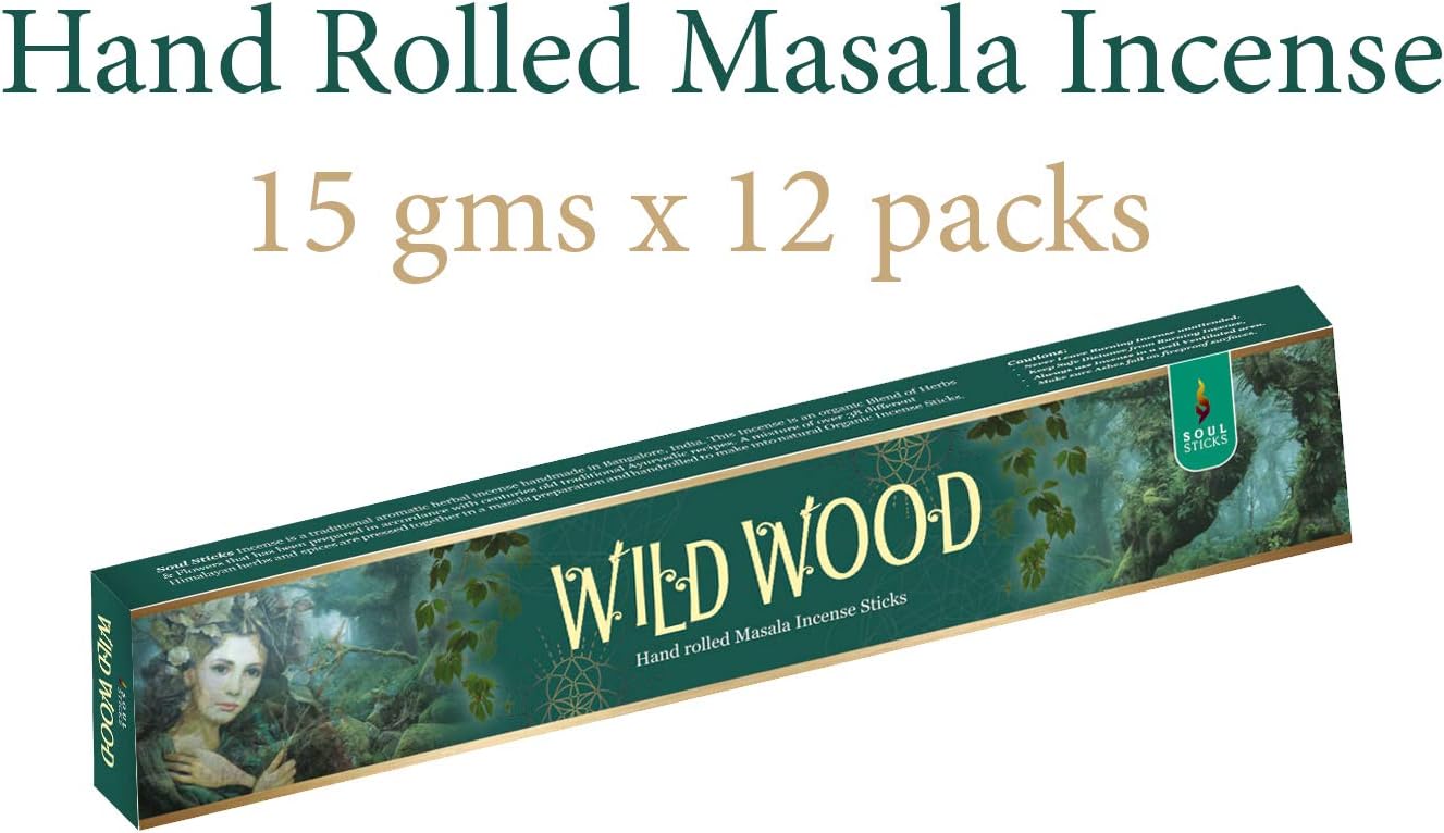 Soul Sticks, 15 G Wildwood Natural Masala Incense Sticks (12 PK BOX)