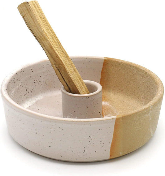 Beige Ceramic Palo Santo Burner