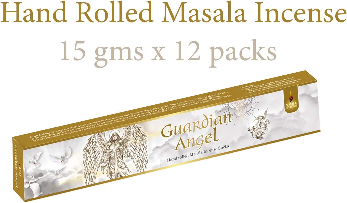 Soul Sticks, 15 G Guardian Angel Natural Masala Incense Sticks (12 PK BOX)