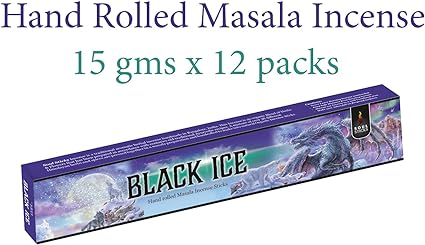 Soul Sticks, 15 G Black Ice Natural Masala Incense Sticks (12 PK BOX)