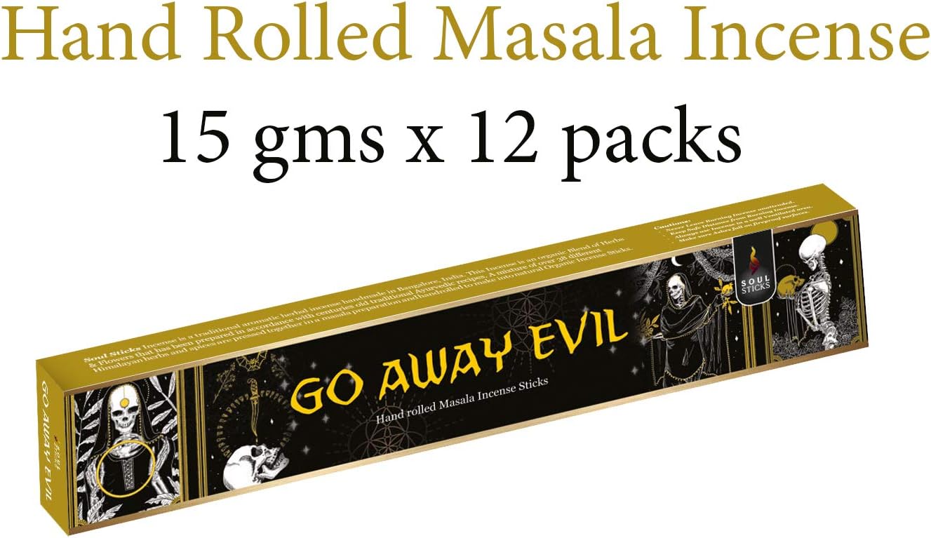 Soul Sticks, 15 G Go Away Evil Natural Masala Incense Sticks (12 PK BOX)