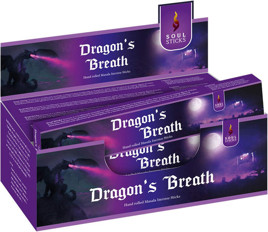 Soul Sticks, 15 G Dragon's Breath Natural Masala Incense Sticks (12 PK BOX)