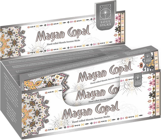 Soul Sticks, 15 G Mayan Copal Natural Masala Incense Sticks (12 PK BOX)