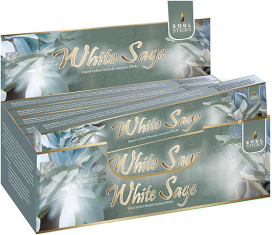 Soul Sticks, 15 G White Sage Natural Masala Incense Sticks (12 PK BOX)