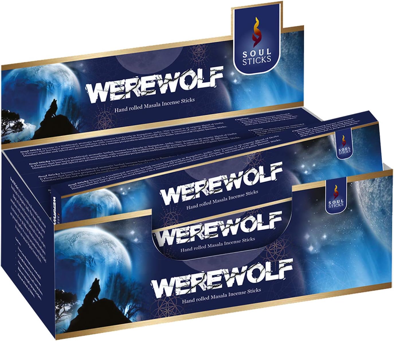 Soul Sticks, 15 G Werewolf Natural Masala Incense Sticks (12 PK BOX)