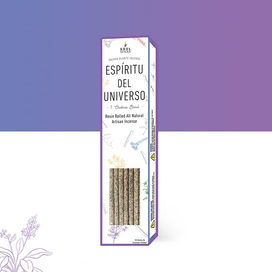 Espiritu del Universo, 7 Chakras Blend Resin Rolled Incense Sticks