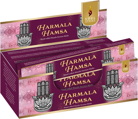 Soul Sticks, 15 G Harmala Hamsa Natural Masala Incense Sticks (12 PK BOX)