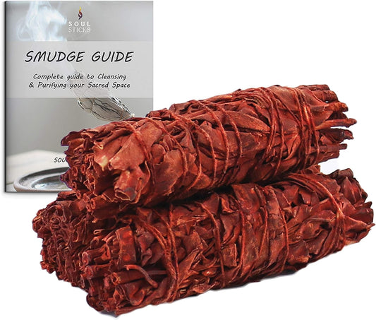 Dragon's Blood Sage Smudge Sticks with Smudge Guide (3 PK)