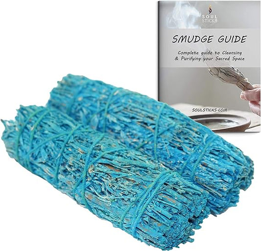 Nag Champa Scented Sage Smudge Sticks Duo with Smudge Guide