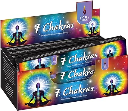 Soul Sticks, 15 G Seven Chakras Natural Masala Incense Sticks (12 PK BOX)