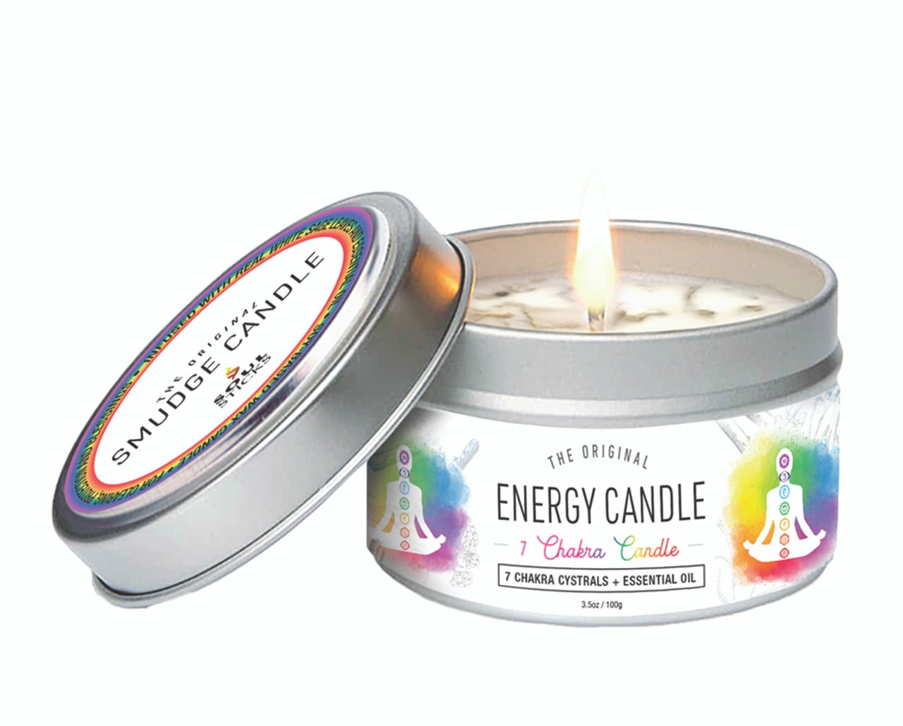 Soul Sticks, 7 Chakras Blend Smudge Candle (3.5 OZ)