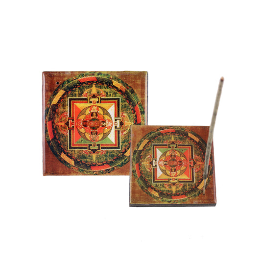 Shree Yantra Wooden Incense Ash Catcher (4")