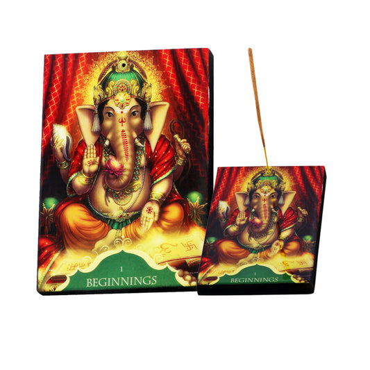 Ganesha Wooden Incense Ash Catcher (3" x 5")