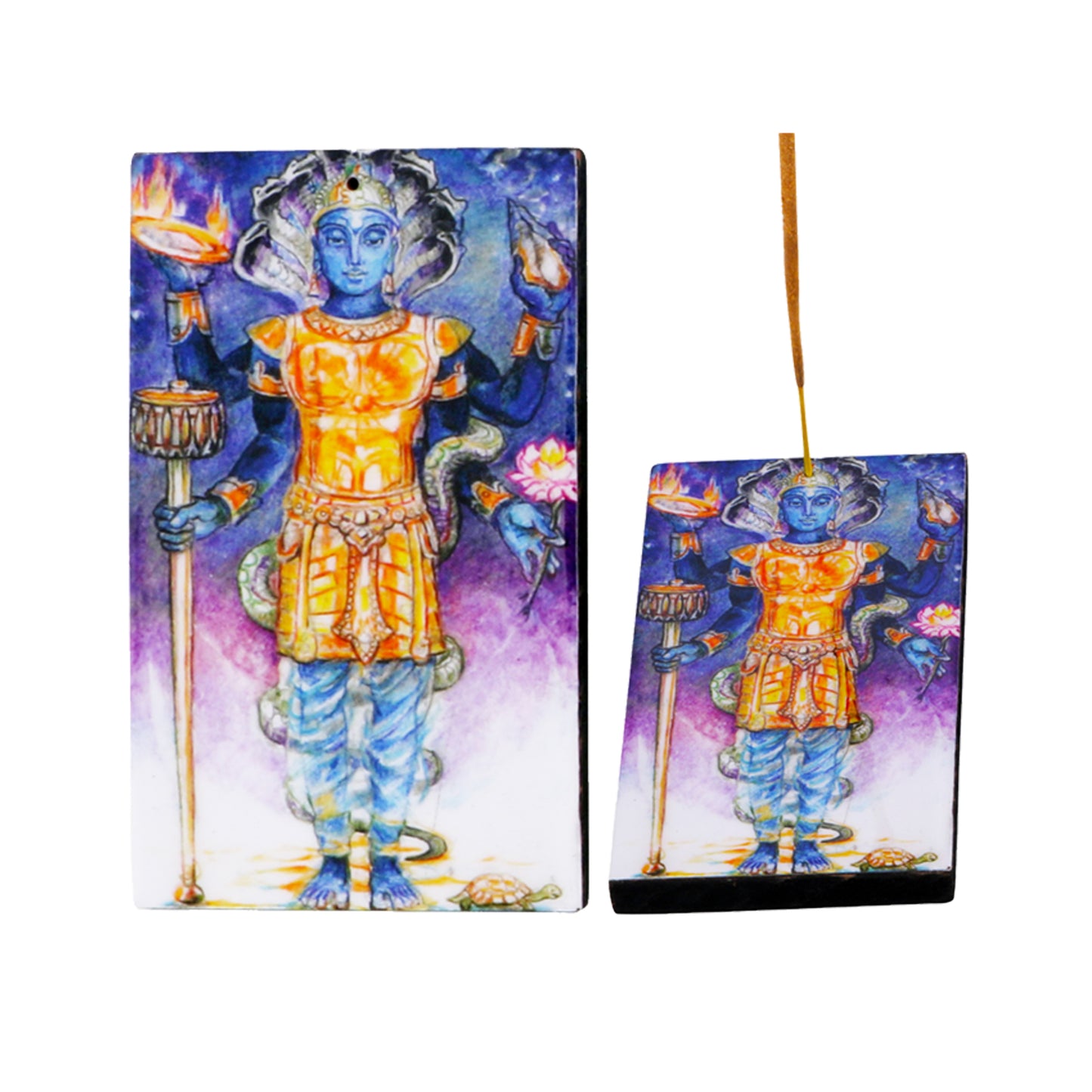 Vishnu Wooden Incense Ash Catcher (3" x 5")