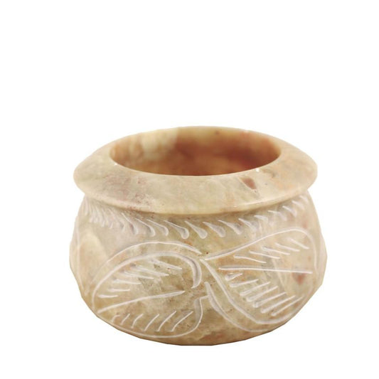 Votive Hand-Carved Soapstone Smudge Bowl