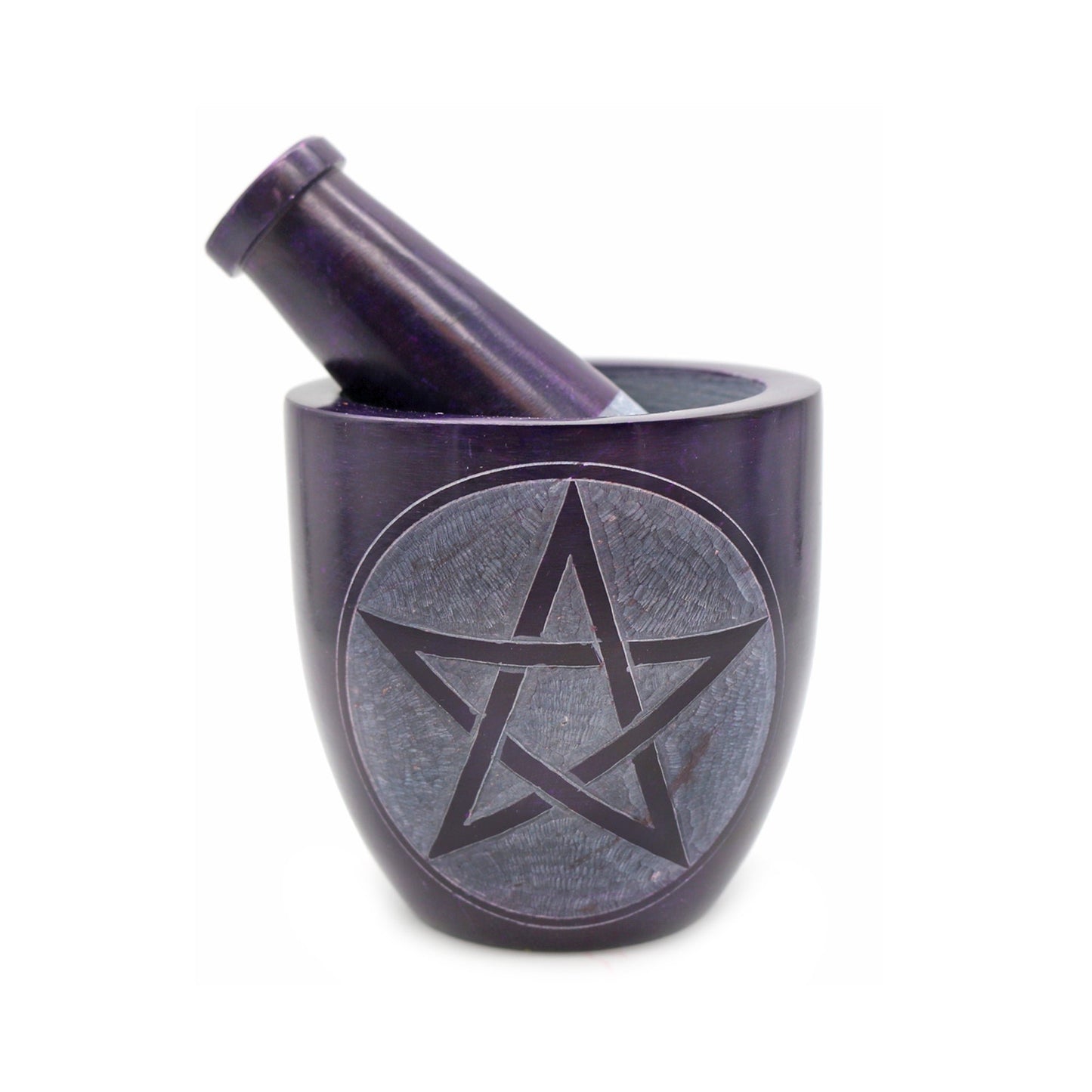 Votive Pentacle Hand-Carved Soapstone Mortar & Pestle