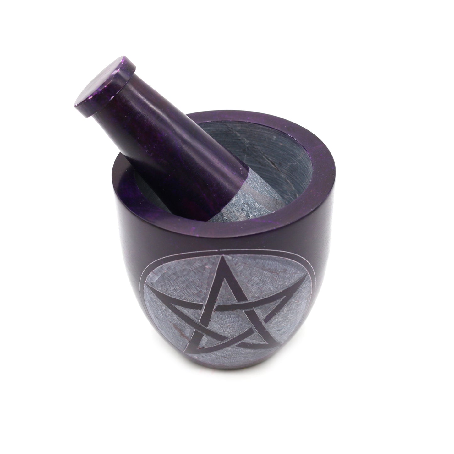 Votive Pentacle Hand-Carved Soapstone Mortar & Pestle