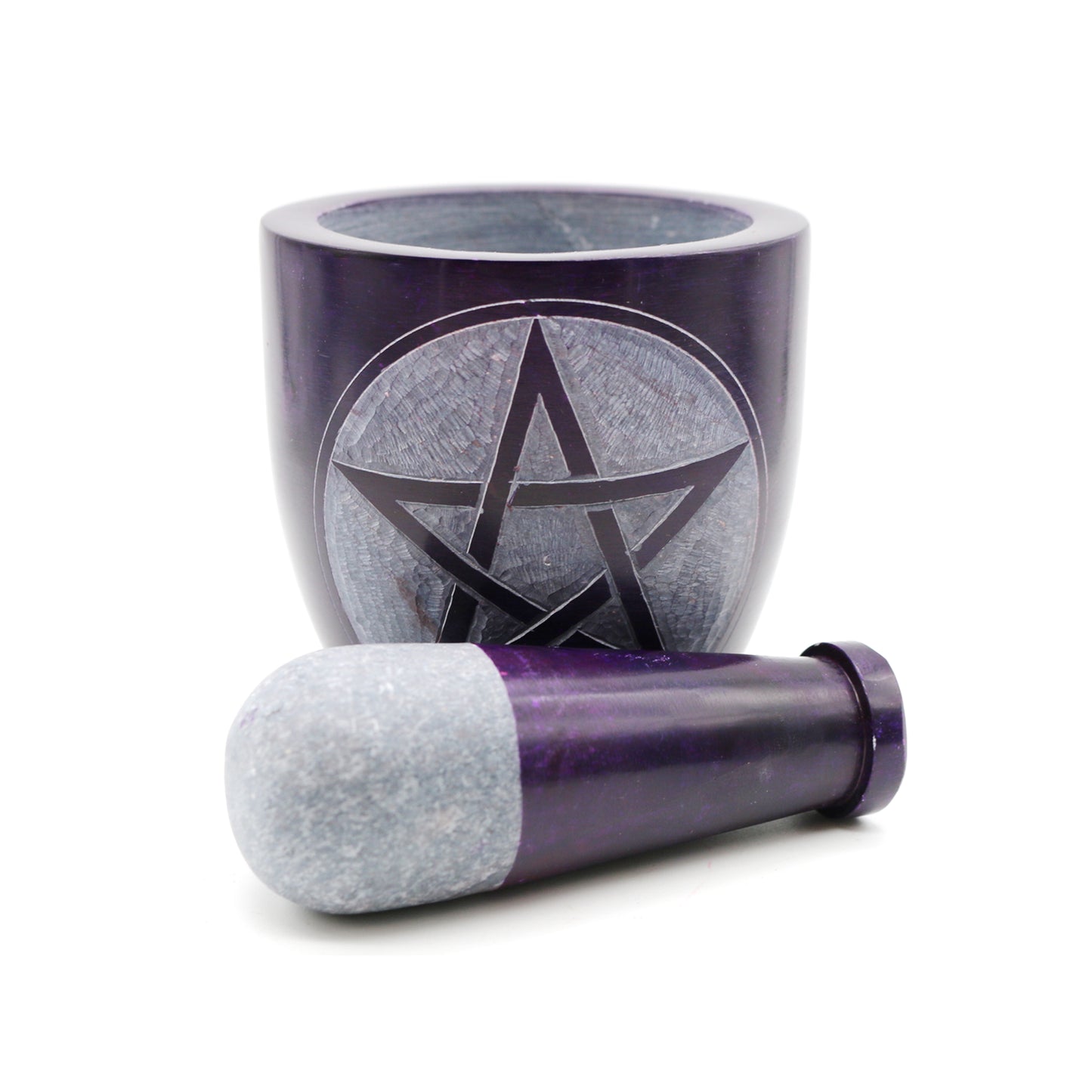 Votive Pentacle Hand-Carved Soapstone Mortar & Pestle