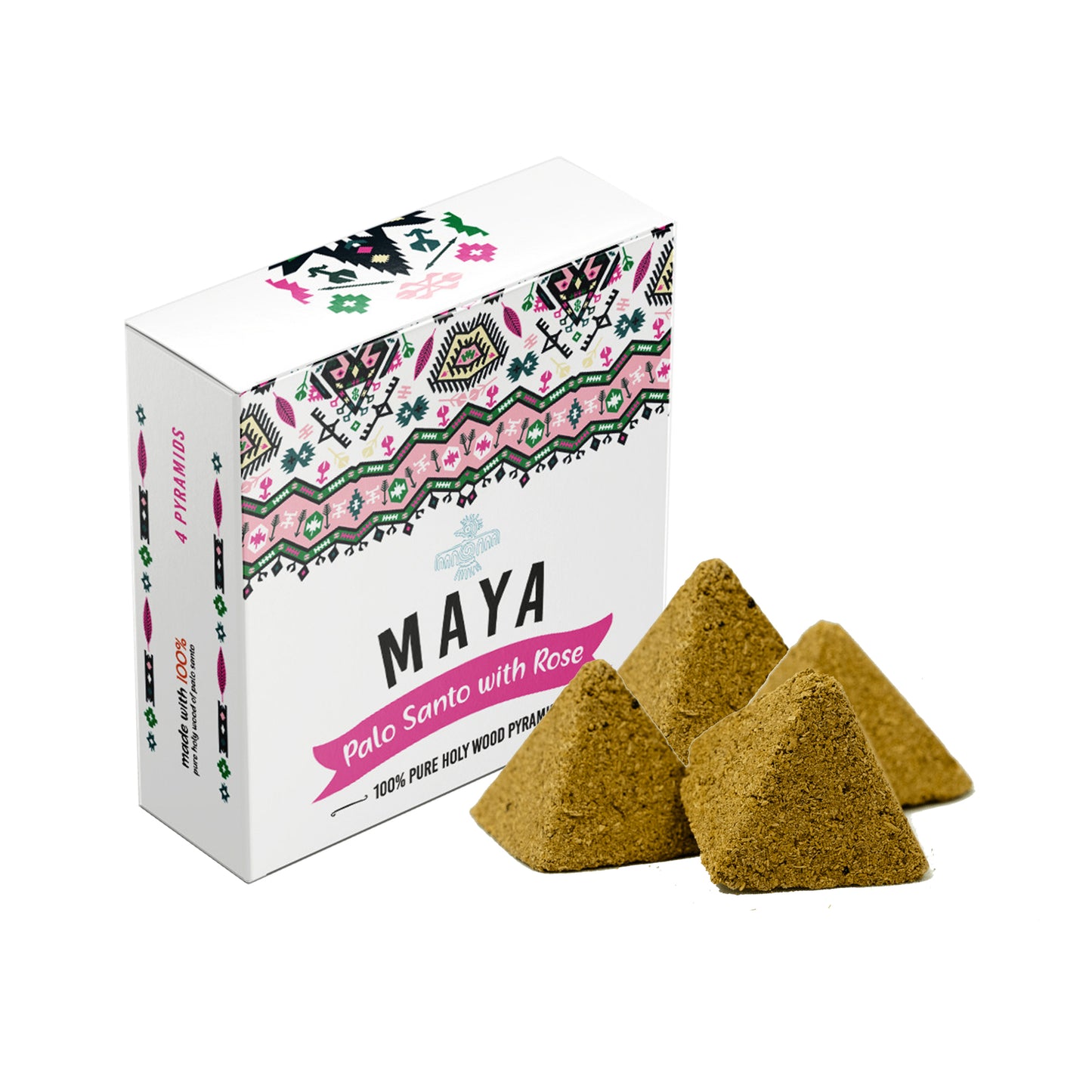 MAYA, Palo Santo & Rose Incense Pyramids (4 PK)