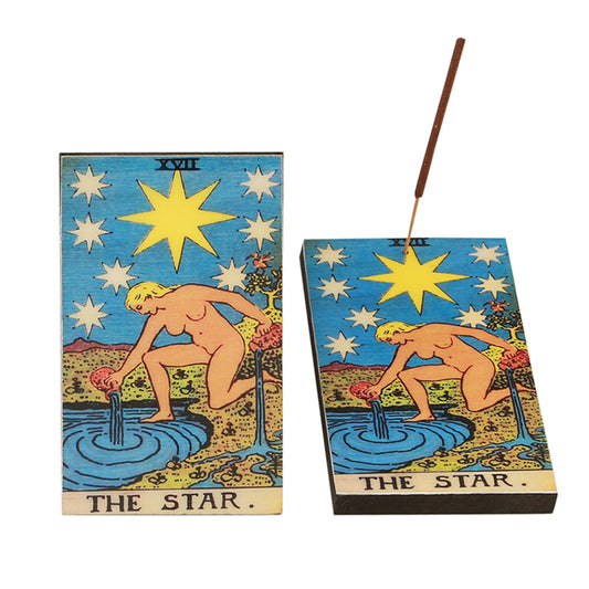 The Star Tarot Card Wooden Incense Ash Catcher (3" x 5")