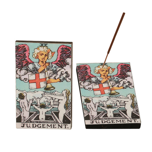 Judgement Tarot Card Wooden Incense Ash Catcher (3" x 5")